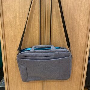 Gray Padded Laptop Bag with shoulder stray